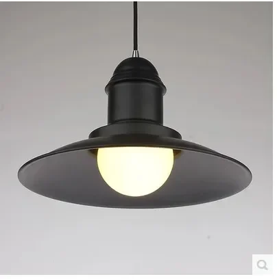 Loft Nordic industrial designer chandelier bar restaurant retro black wrought iron chandelier single head lid