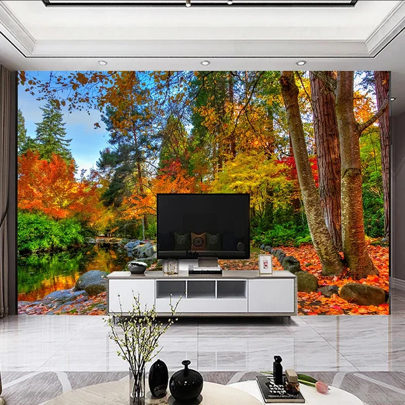 

Custom 3D Photo Wall Murals Wallpaper Natural Scenery Autumn Leaves Wall Paper Home Decor Living Room Bedroom House Decoration