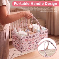 Organisateur de couches pour bébé, panier de rangement portable multi-poches avec 2 séparateurs amovibles, sac à main imperméable pour articles essentiels de bébé 2