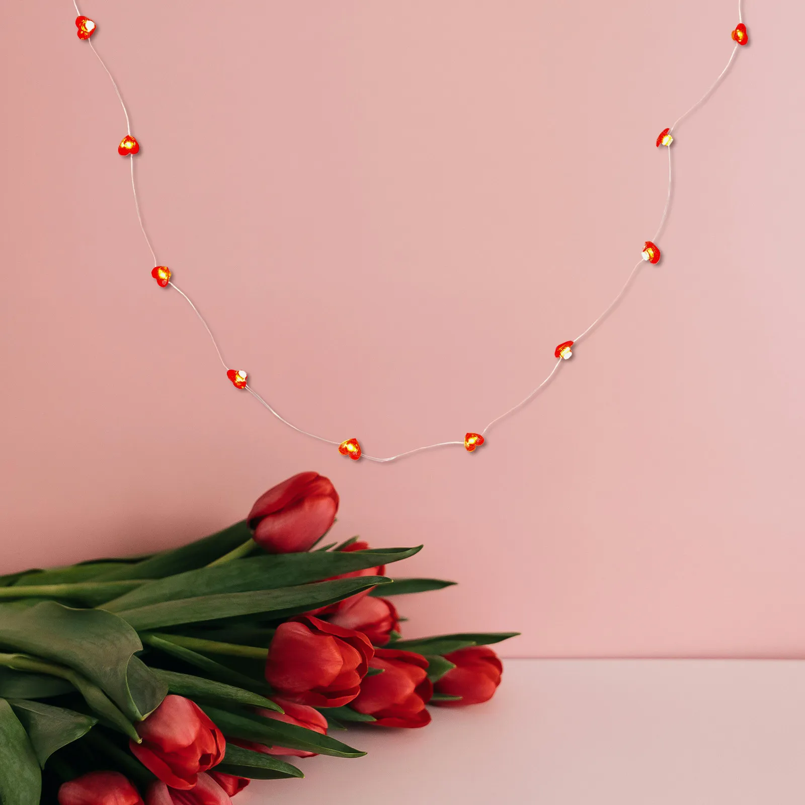 

1 Set Valentine Day Heart Shaped LED Copper Wire Lights Romantic Fairy String Lamp Bedroom Party Decoration Romantic Atmosphere