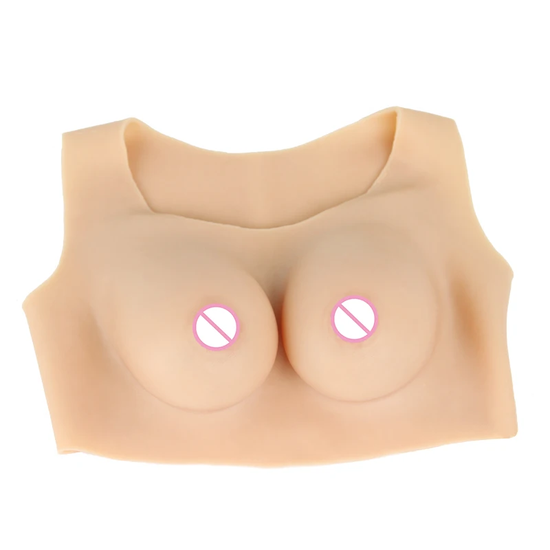 

Realistic Silicone Breast Forms Neck Fake Boobs for Crossdresser Fill Silk Cotton Shemale Drag Queen D E F Cup