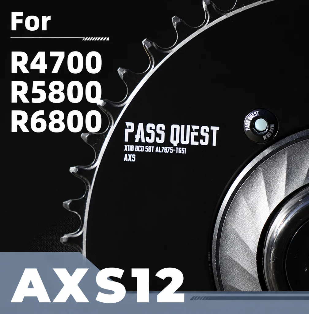 PASS QUEST Schmales Breitkettenblatt 110BCD für R3000 4700 5800 Ultegra 6800 42T 44T 46T 48T 50T 52T 54T 56T 58T AXS 12-Gang