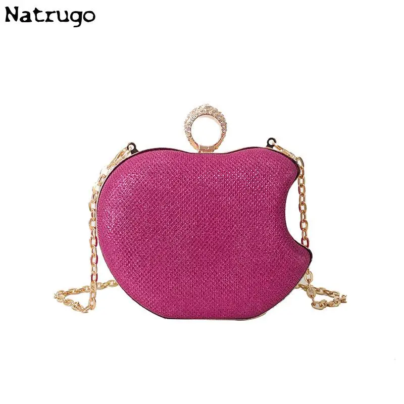 Mini Apple Shape Party Hand Grab Evening Bag 2024 New Hot Sale Party Crossbody Bag For Women Cute Ladies Chain Bag