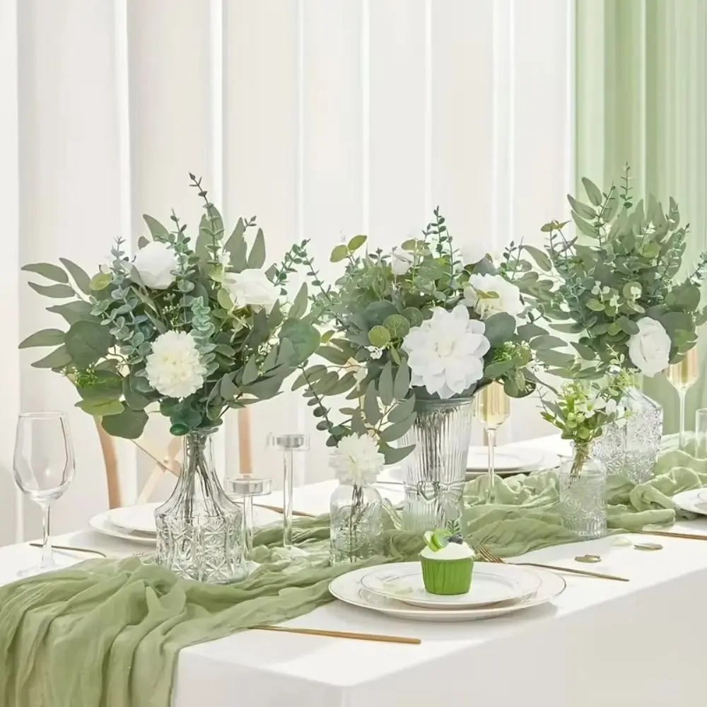 

70 PCS 2025 Eucalyptus Leaves Artificial Flowers Bouquets Home Decor Mixed Fake Flowers DIY Bulk Floral Arrangement