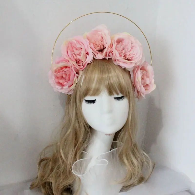 Flower Baroque Tiara Halo Crown Lolita Headband Headpiece Cosplay Accessories