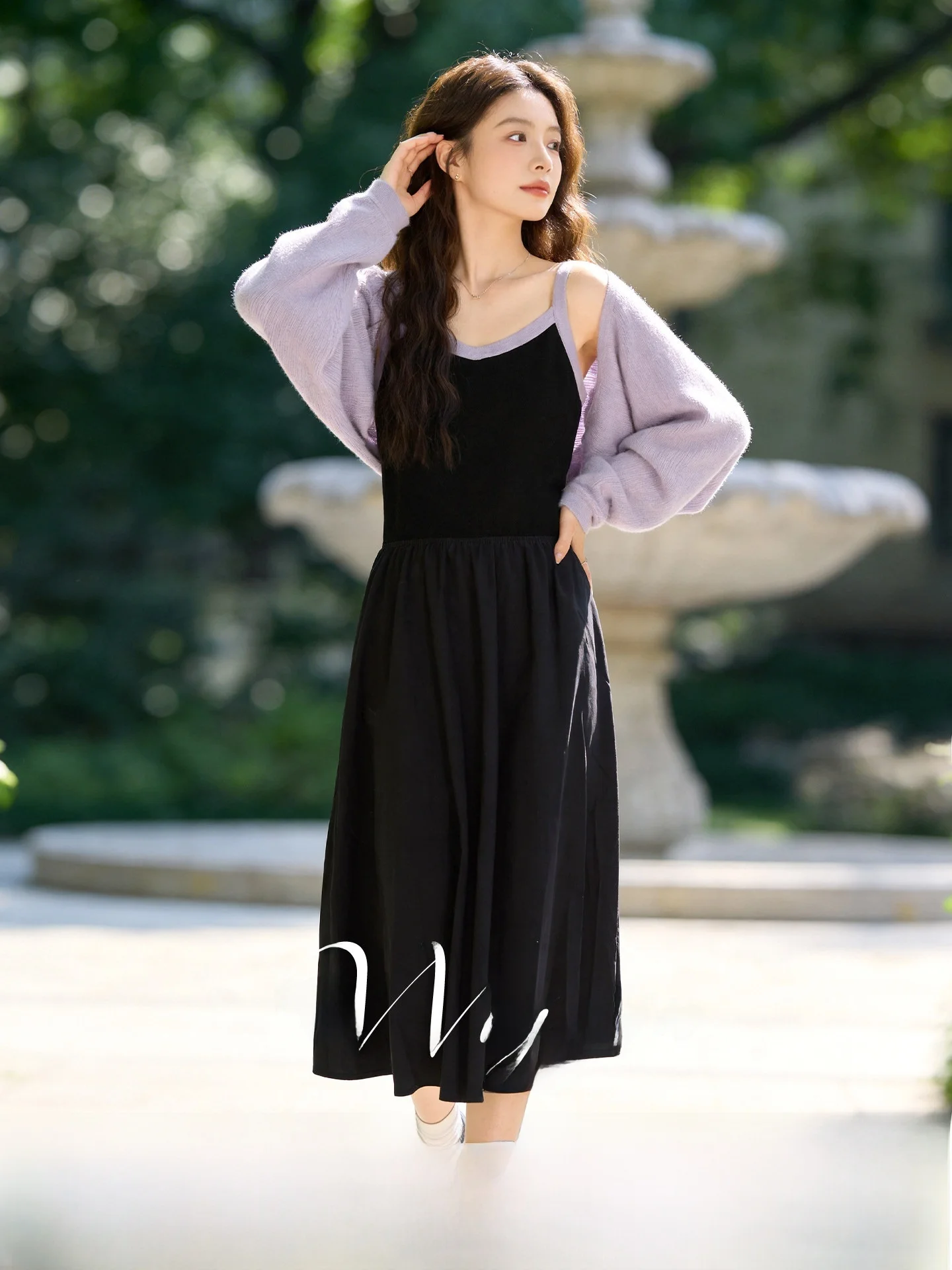 

plus Size Knitted Dress And Cardigan Set Spring Season Casual Style Two-Piece Suit for plus Size Women by Wu Ji Jia