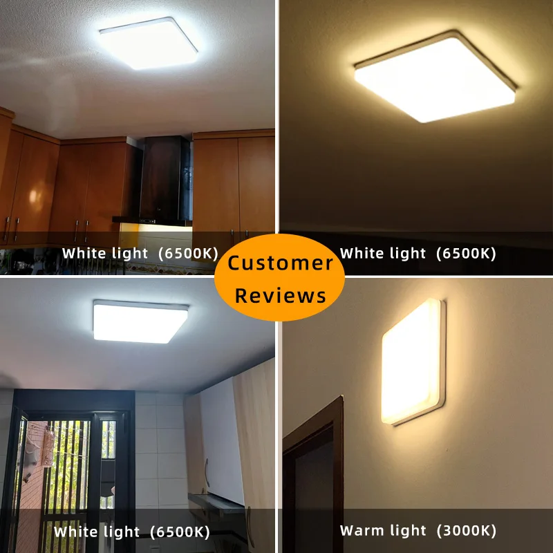 Square Led Ceiling Lamp for Living Room 110V 220V Modern Ceiling Light 18W 24W 36W 48W Bedroom Lights Bathroom Kitchen Lighting