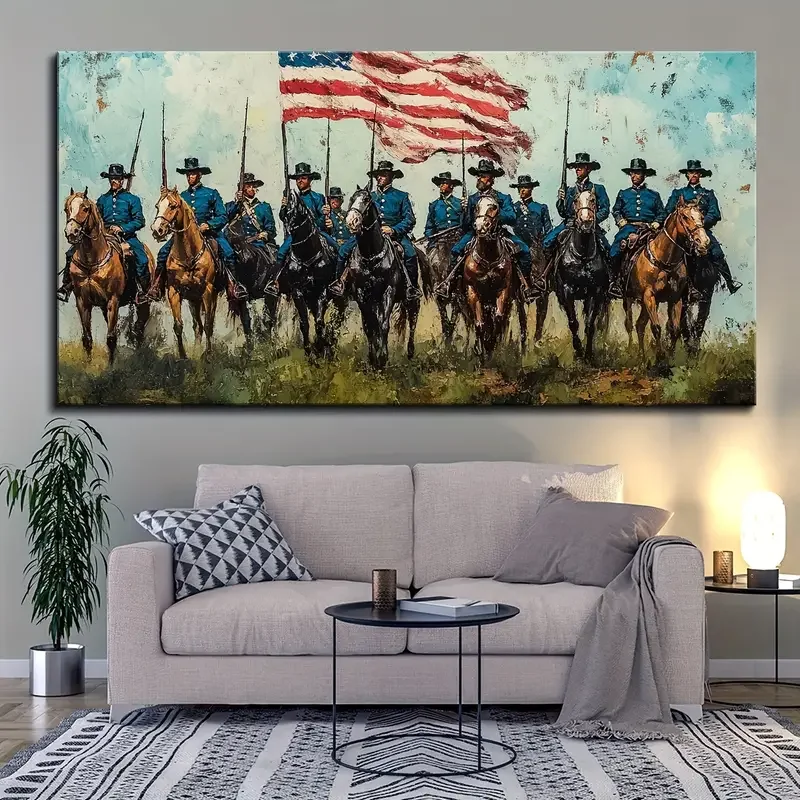 American Flag Soldiers Diy 5D Full Drill Diamond Painting Large Size Cross Stitch Kits Diamond Art Mosaic for Living Room Decor