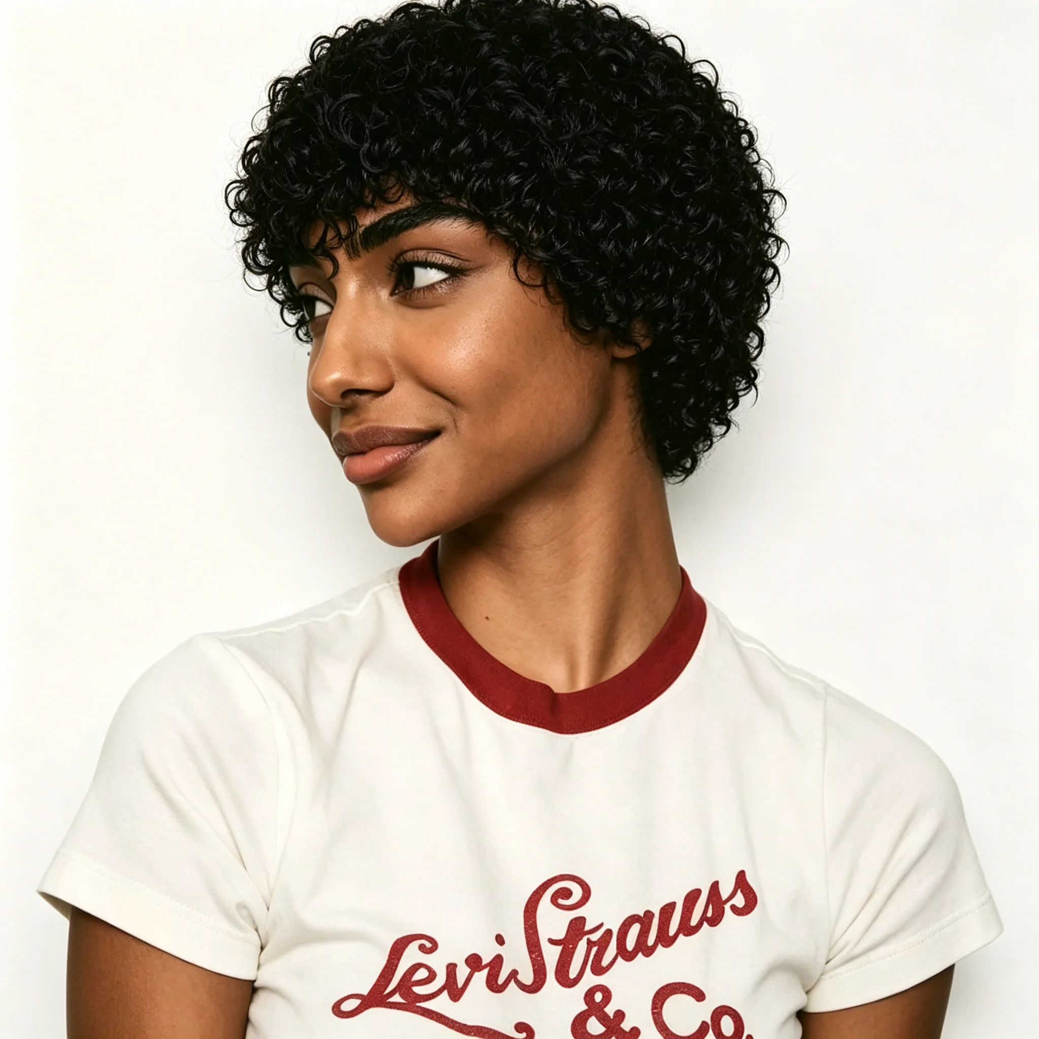 Brazilian Human Hair Wig For Women - Short Afro Kinky Curly Pixie Style With Bangs, 4 Inches Long, Water Curly Texture, 200% Density, Made From Real Human Hair Machine-made, Perfect For Parties And Cosplay