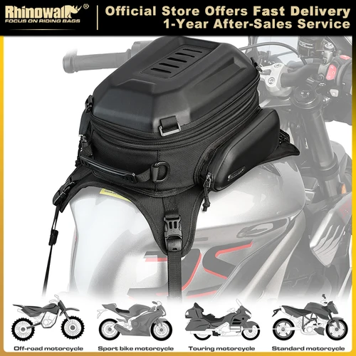 Bolsa de depósito para motocicleta Rhinowalk, nueva mochila Universal impermeable de 15L-18L que se adapta a la mayoría de Enduro/Dual Sport/Adv, mochila rígida de EVA para motocicleta