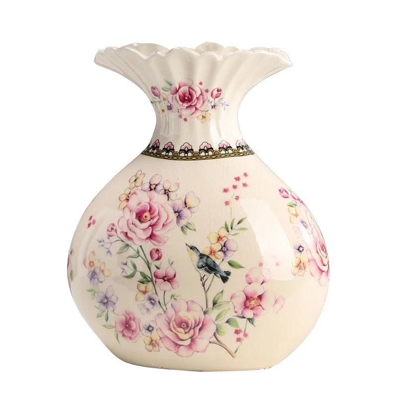 

DSA Creative Money Bag Ceramic Vase Home Decoration Living Room Dried Flower Arranger Ornament Home Ornament