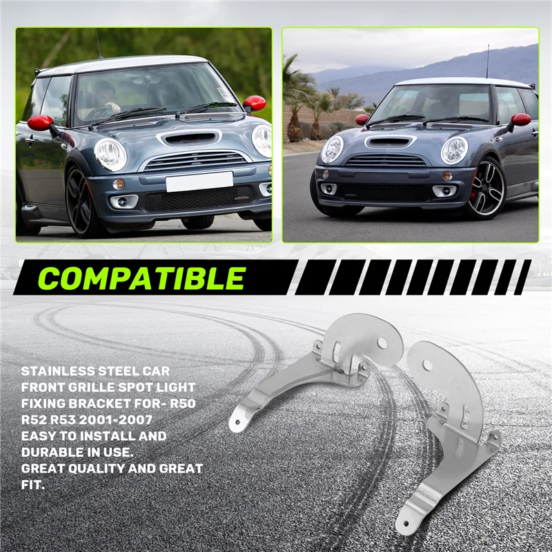 

Stainless Steel Car Front Grille Spot Light Fixing Bracket For-BMW Mini R50 R52 R53 2001-2007