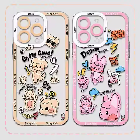 S-Stray Cartoon Kids Clear Case For Samsung Galaxy S24 S25 Ultra S23 S22 S21 Plus FE A56 A36 A26 5G A16 A06 4G Note 20 Cover