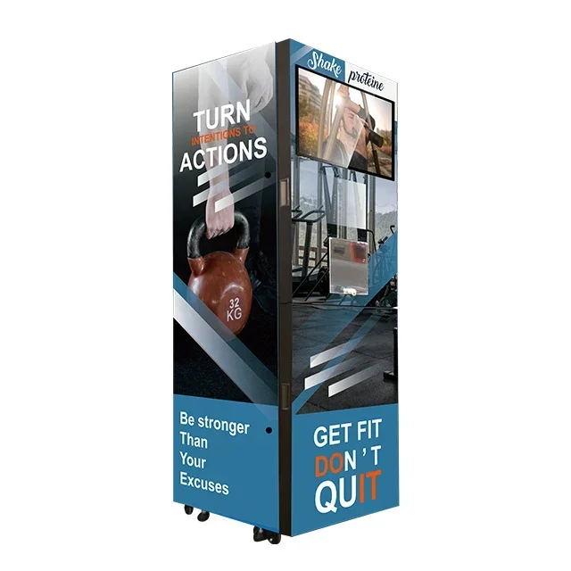 Automatic protein shake fitness vending machine with touchscreen