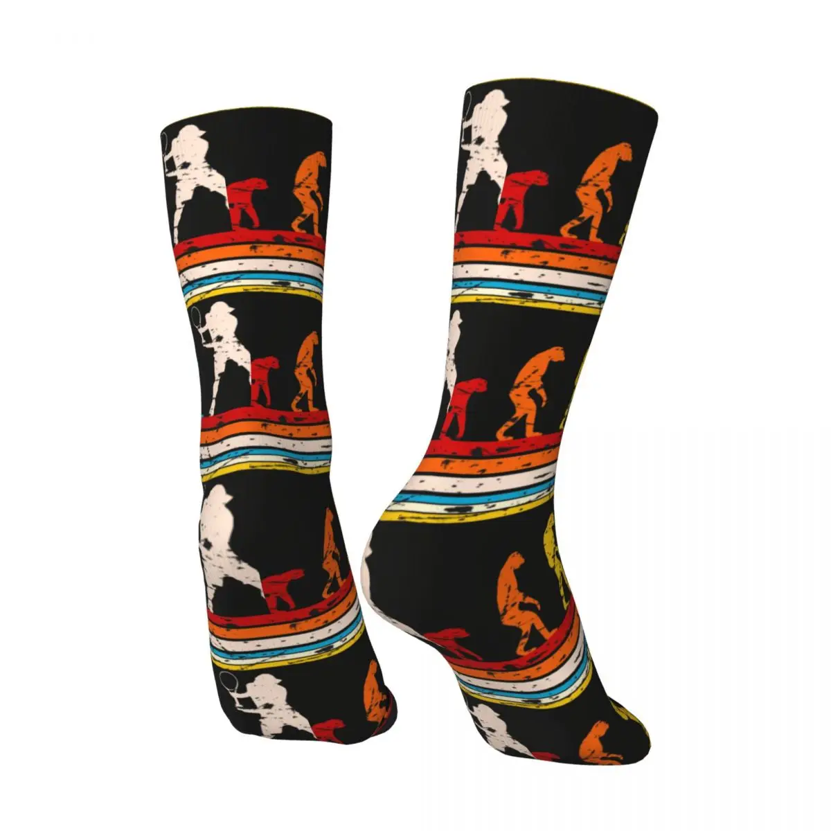 Hip Hop Vintage Funny Player Gift Idea Crazy Men's Socks Unisex Tennis Evolution Harajuku Pattern Printed Funny Novelty Sock