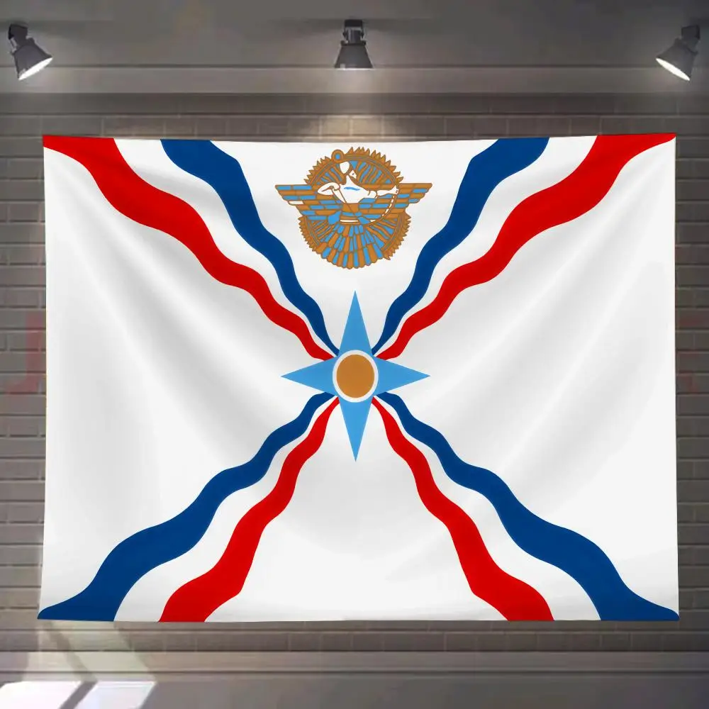 

Assyrian LOGO Tapestry Custom Living Bedroom Party Dormitory Interior Wall Bohemian Decoration Attached Clip