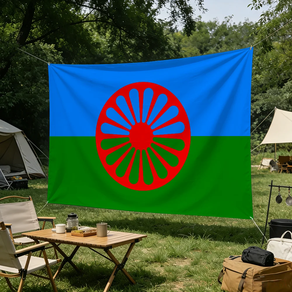 Romani People Chakra flag Advertising Banner for Camping Decoration Outdoor & Garage Wall Hanging Decorations