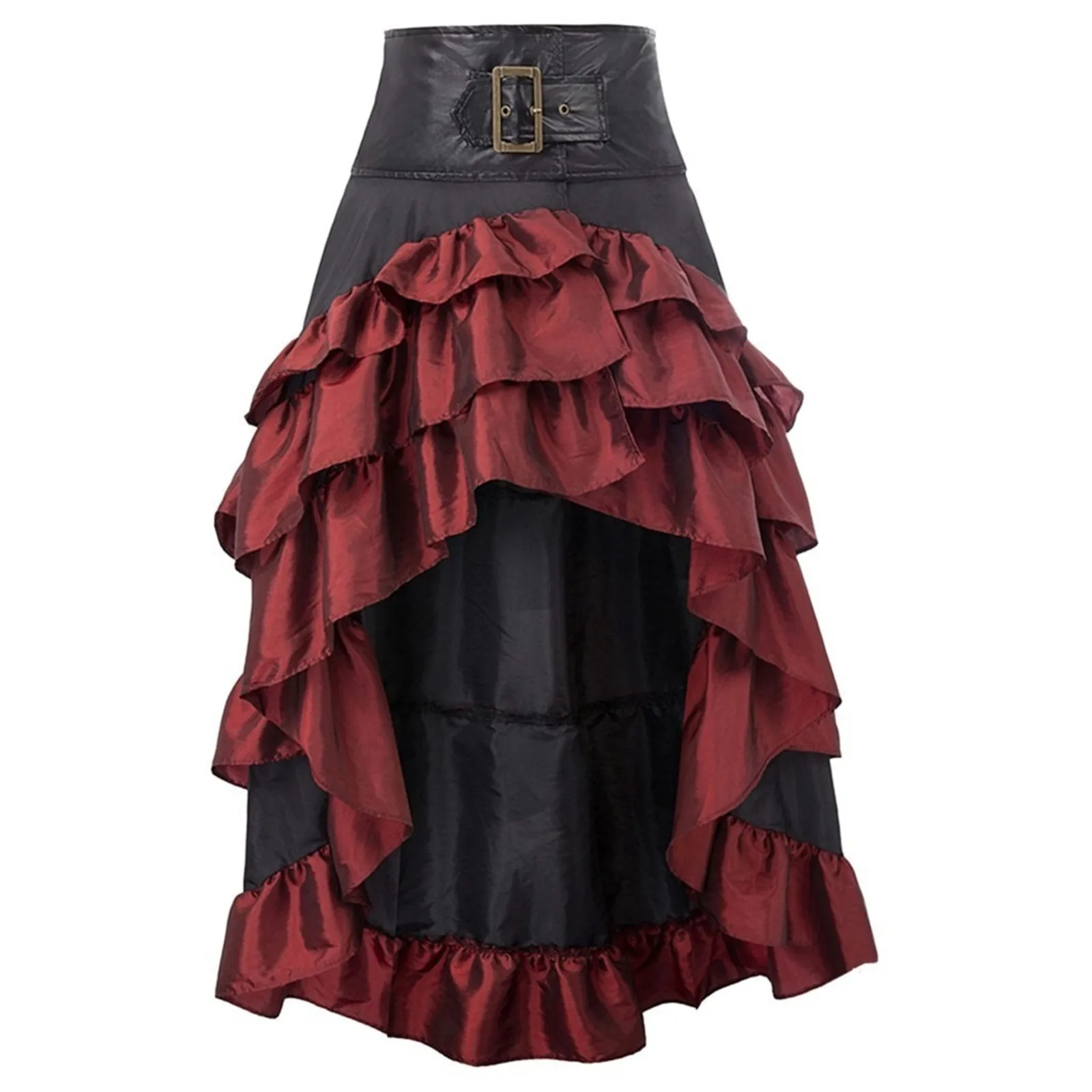 

Halloween Cosplay Costumes Women Skirt Vintage Steampunk Dress High Waist Irregular Ruffle Retro Skirt Gothic Party Dress Up