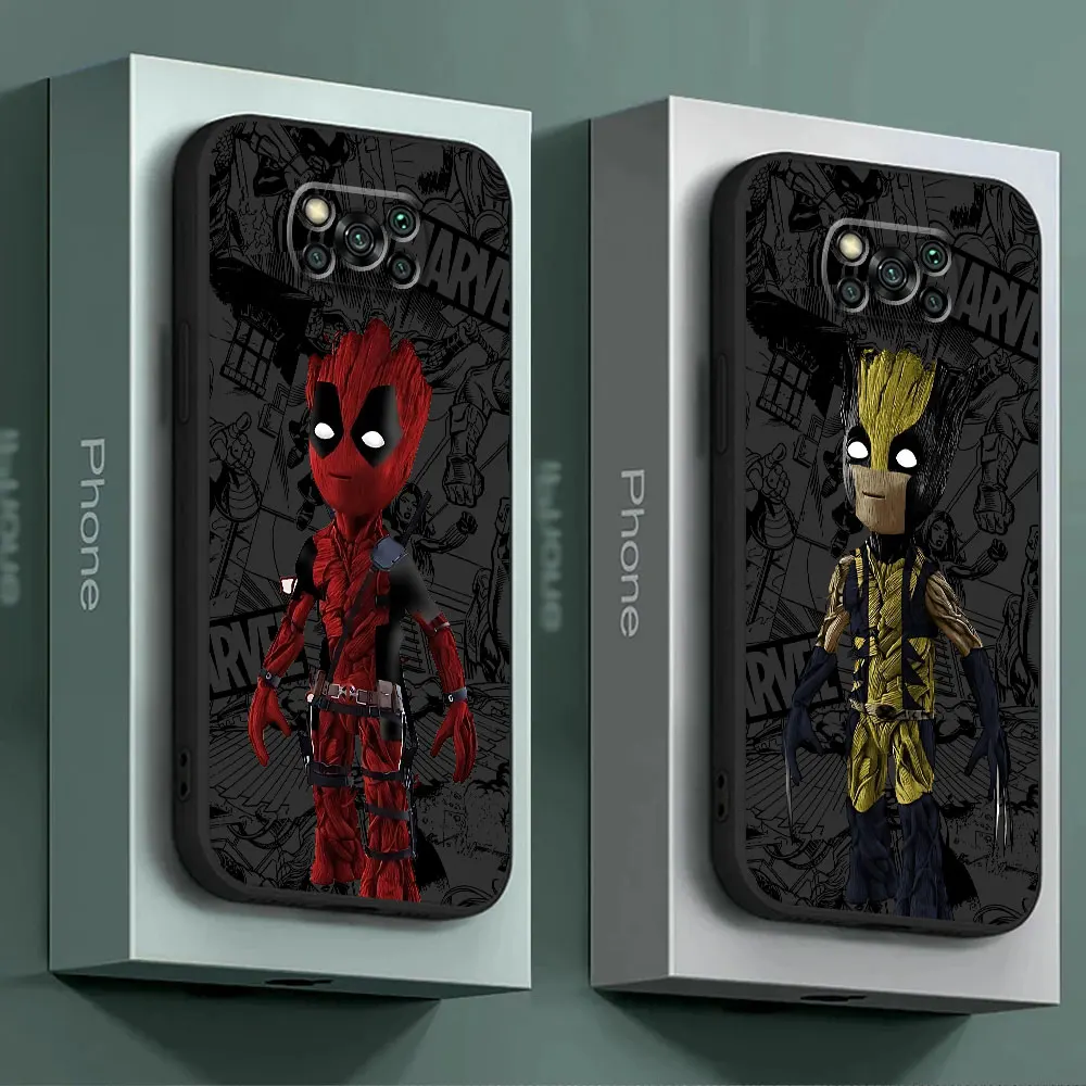 Marvel Groot Phone Case for Poco F1 F3 F4GT F5Pro X3 NFC Pro X4Pro5G X4GT X5 Pro5G M3 Pro 5G M4 Pro 5G M5s C40 C50 C51 C61