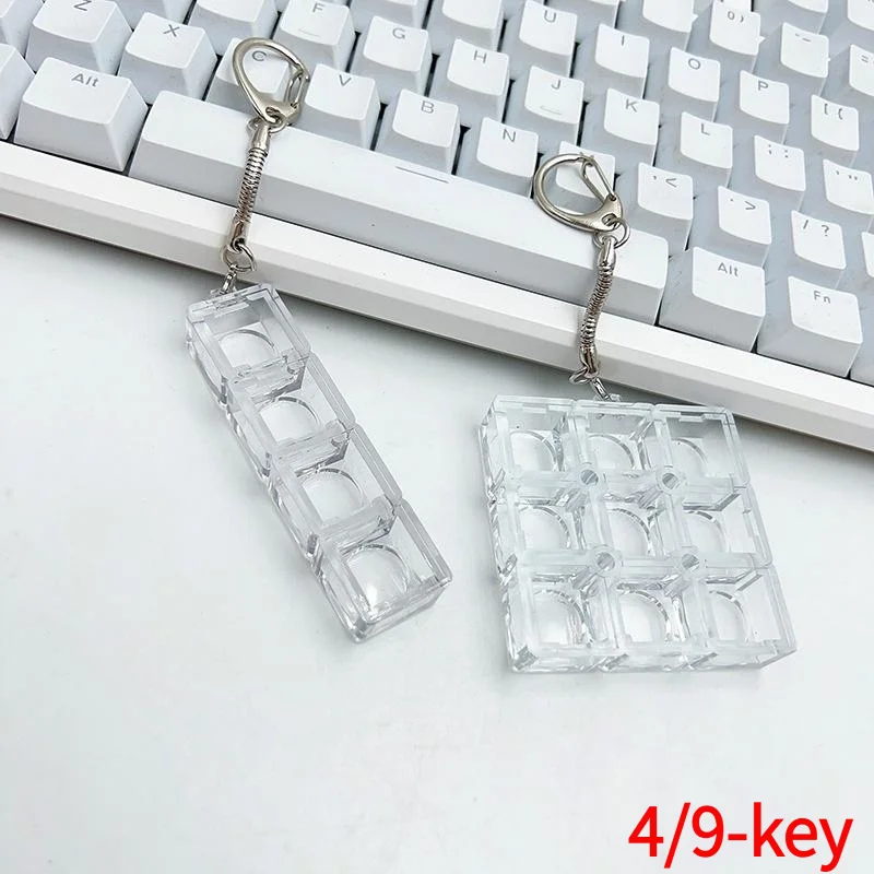 1Pc DIY Keychain Keyboards Switch Tester Mechanical Keyboards Switch Testing For Different Keycap Button Fidget Toy Key Ring.