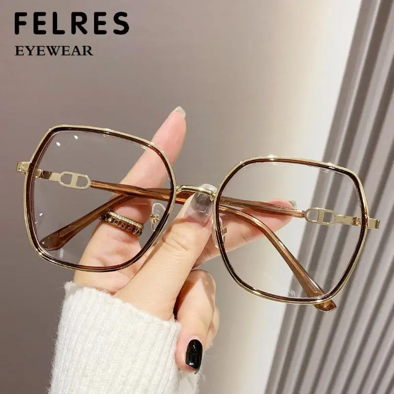 New Vintage Square Metal Frame Reading Glasses Fashion Women Optical Eyewear Anti Blue Light Prescription Presbyopic Glasses