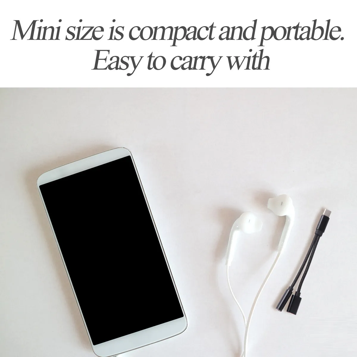 Premium Type-C Earphone Adapter 2-in-1 Charging and Audio Simultaneous Converter Compact Portable Mini Design for Smartphones