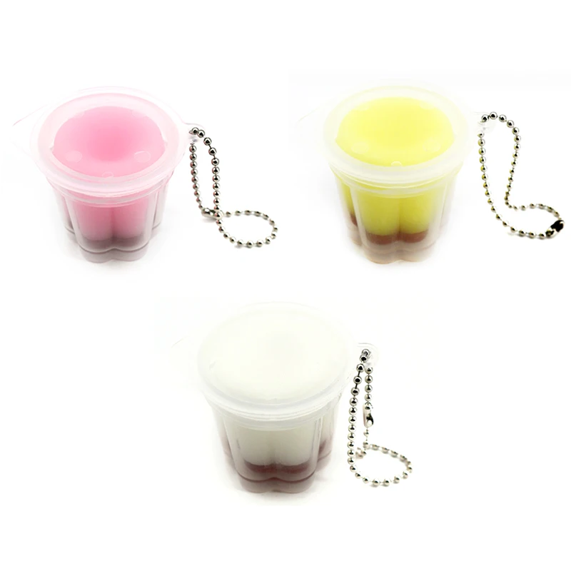 1PC NEW Fidget Toy Novelty Pudding Squeeze Decompress Toy Keychain Cute Stress Relief Toys Backpack Pendant Kids Adults Gift