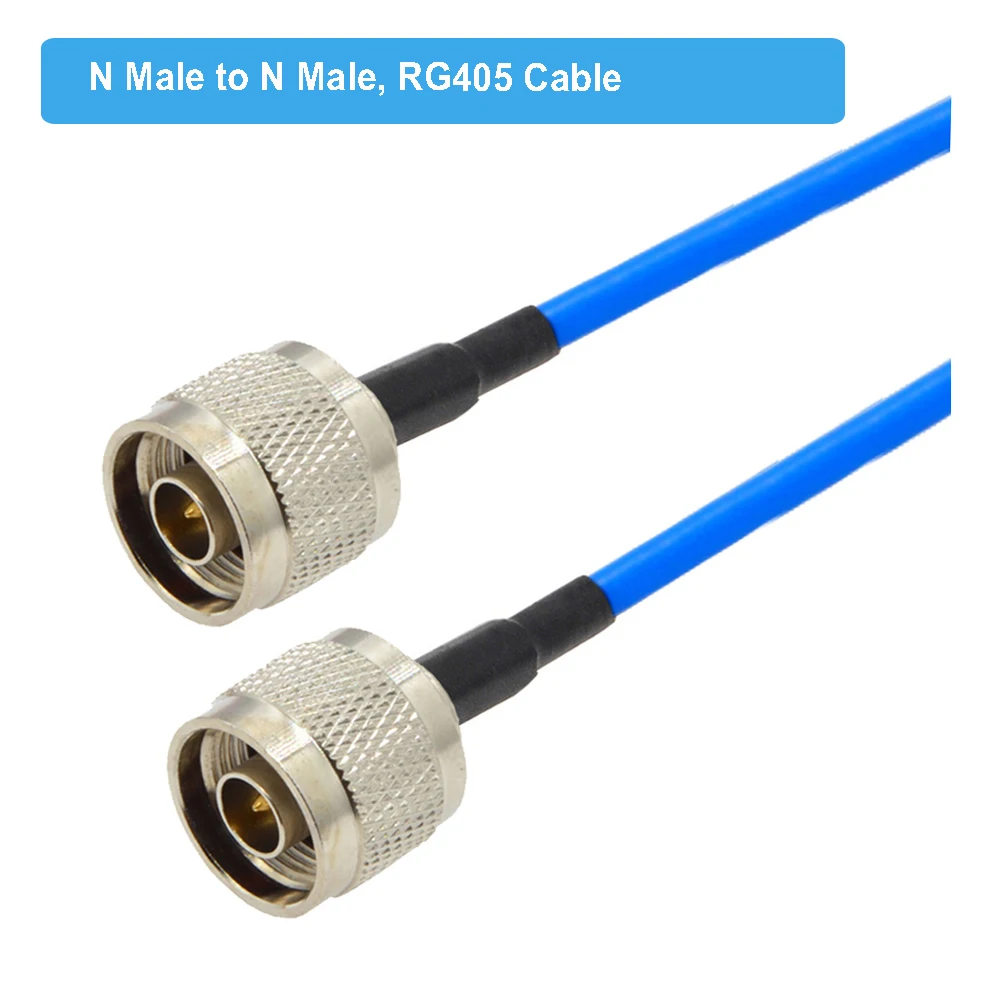 1Pcs Blue RG405 Coaxial Cable N Male to N Male plug Connector RF Jumper Pigtail N Type Extension Cable 15CM 50CM 1M 5M 10M