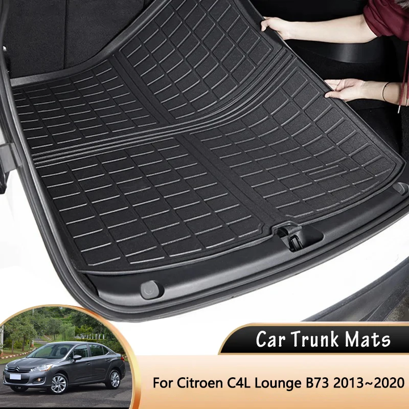 For Citroen C4L Lounge B73 2013~2020 2014 EVA Car Rear Trunk Mat Waterproof Protective Liner Trunk Tray Floor Mats Accessories