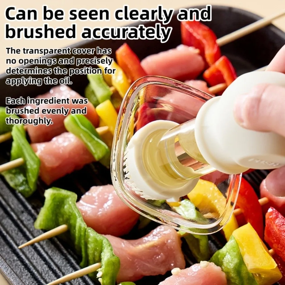 230ml 2 in 1 Oil Dispenser Brush Food Grade Silicone Basting Brush Oil Bottle Visible Transparent Separating New and Old Oils