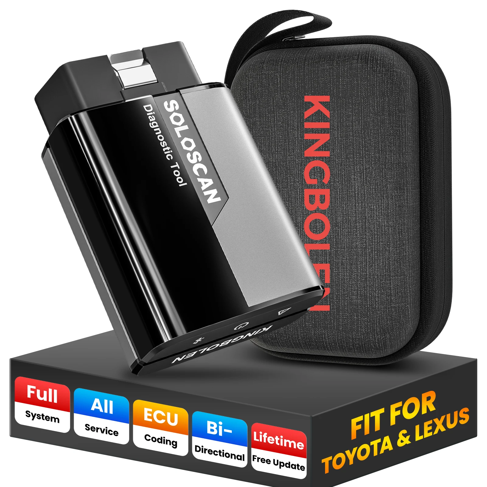 

KINGBOLEN Soloscan для сканера Toyota/Lexus OBD2, Bluetooth, бесплатные обновления, двунаправленный инструмент сканирования для iOS и Android, устройство считывания кодов