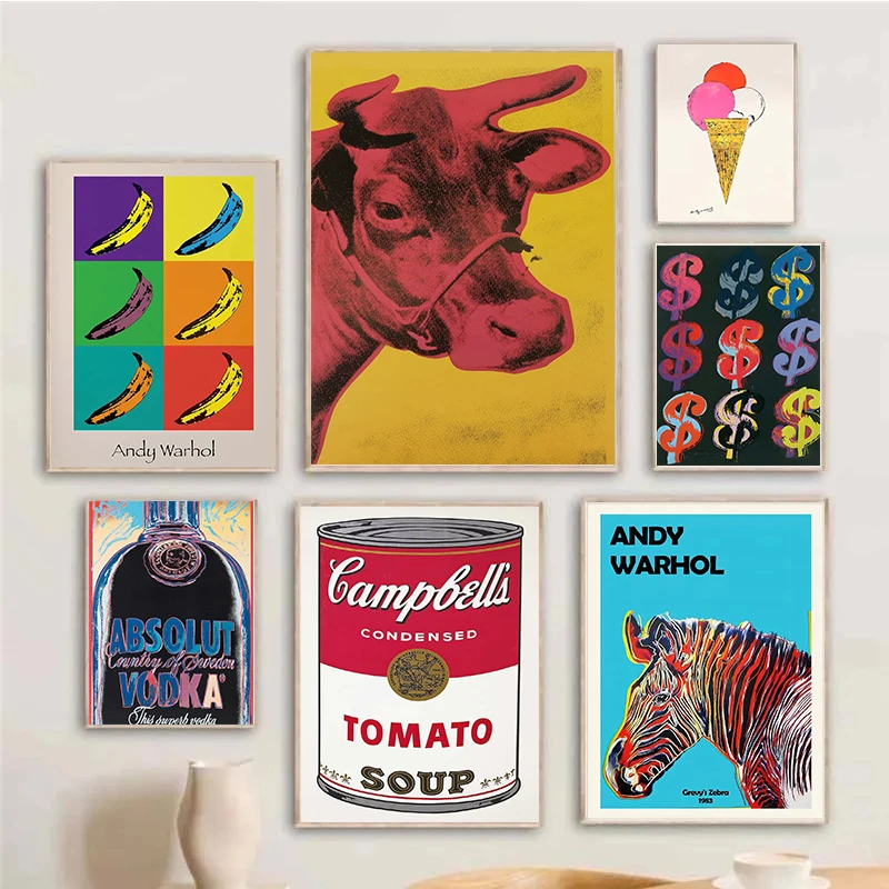 Andy Warhol Cow Zebra Banana Soup Sunset Wall Art Canvas Painting Nordic Posters And Prints Wall Pictures For Living Room Dec