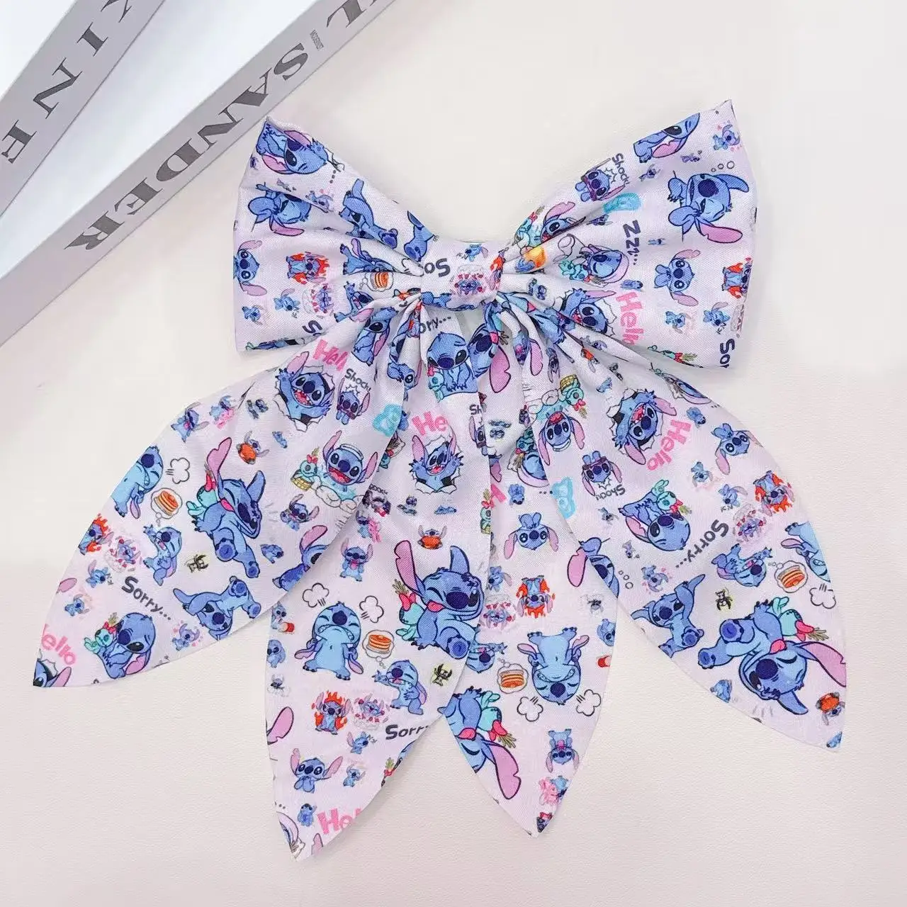 Disney beliebte Cartoon Kinder Schleife Haarspange Mädchen Hinterkopf Haarschmuck blauer Stoff Kopfschmuck Entenschnabel Clip