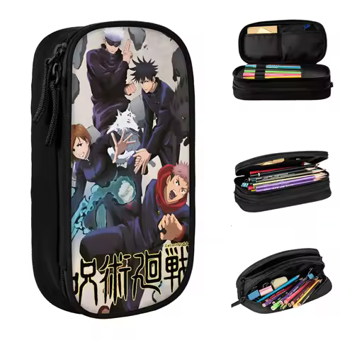 Jujutsu Kaisen Anime Cartoon Pencil Case Itadori Yuji Pencilcases Pen Holder for Student Big Capacity Bag Office Gift Stationery
