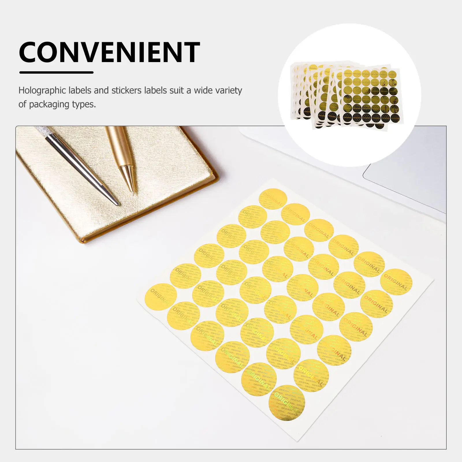 500Pcs Anti-Counterfeiting Tamper Proof Labels Holographic Stickers Business Security Seal Originality Verification Self view 3