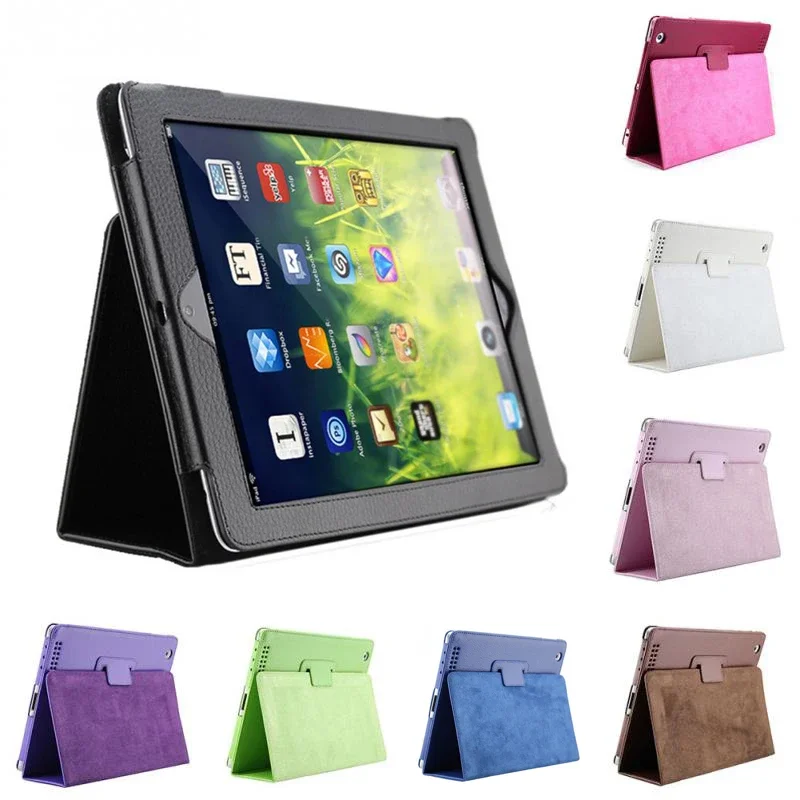 

Защитный чехол из искусственной кожи с узором личи для iPad 2 3 4 для Ipad Air 1 2, чехол с автоматическим режимом сна и пробуждения для держателя 9,7 дюйма