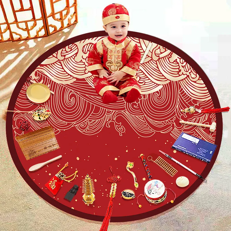 Traditional Chinese Style Baby First Birthday Zhuazhou Kit Lucky Gift For Boys Girls 1 Year Old Catch Week Ceremony Party Decor