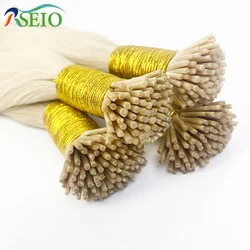 RESIO I Tip Hair Extensions Natural Real Human Fusion Hair Extensions Keratin Capsule Brown Blonde Color 14-24inch 1g/Strand