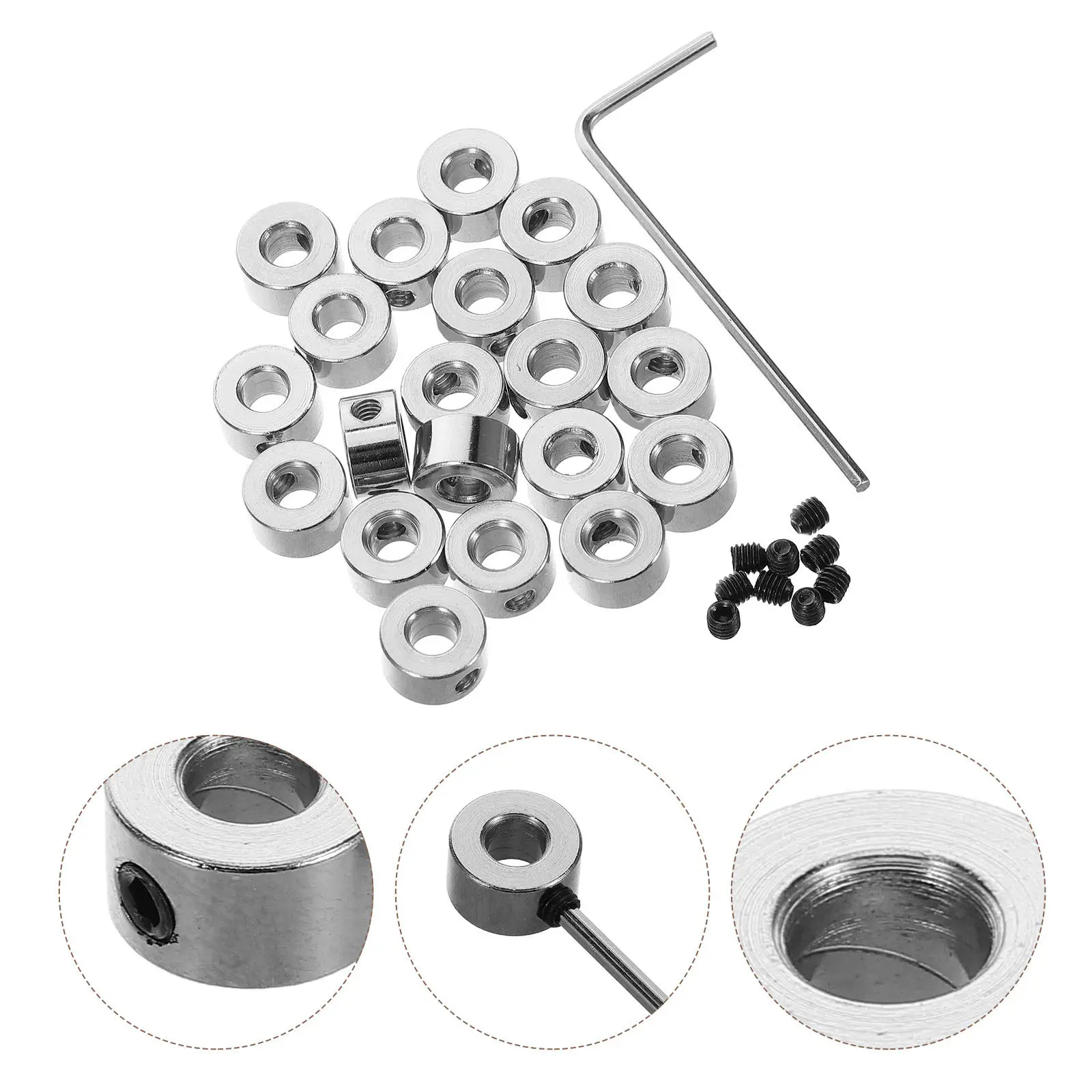 1Set Metal Bore Drill Stop Collar Versatile Shaft Clamp Fixed Ring Easy Install for Mechanical Automotive Equipment