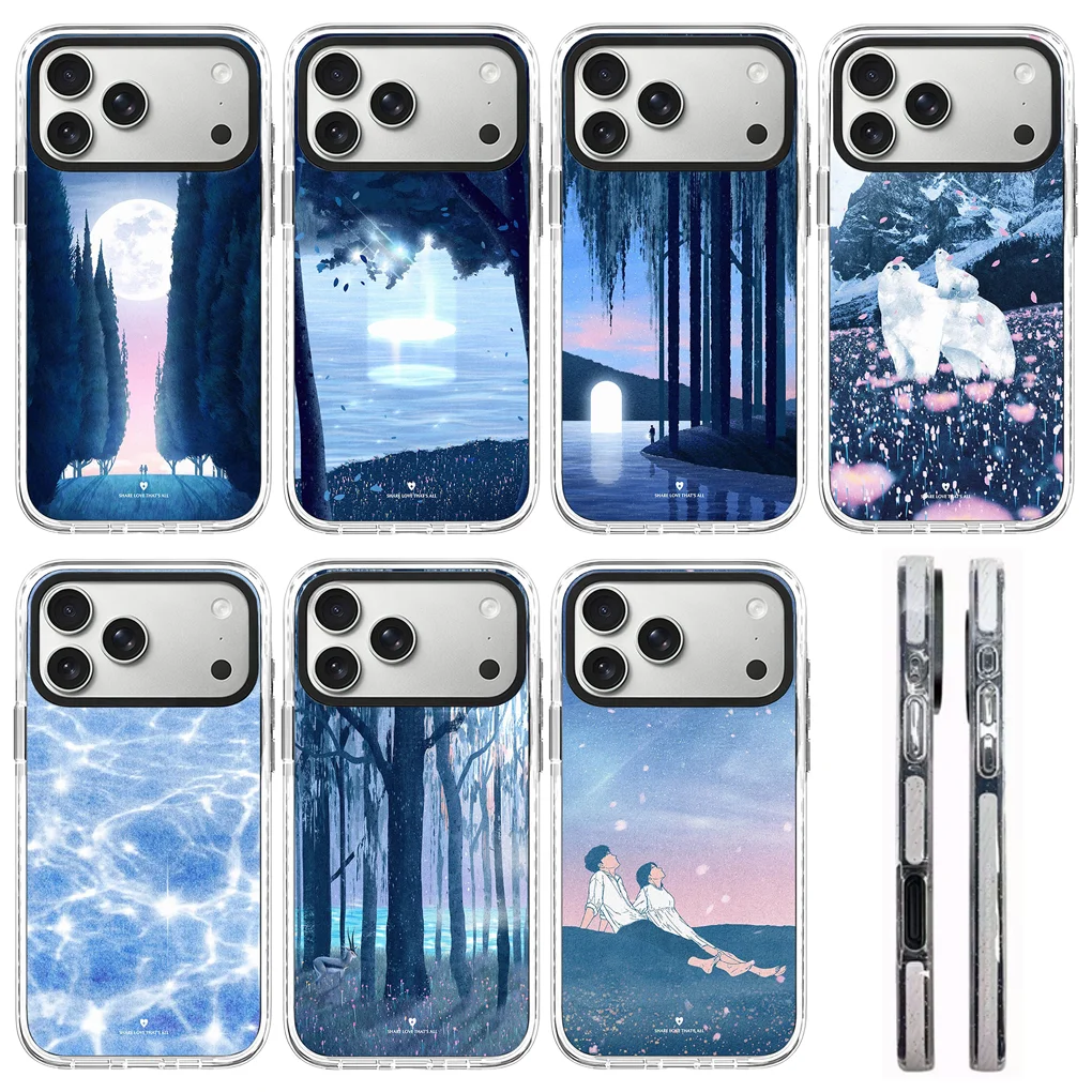 

Night Sky Acrylic White Border Phone Cover for IPhone 12 13 14 15 16 17 Pro Max Case for IPhone 17 Air