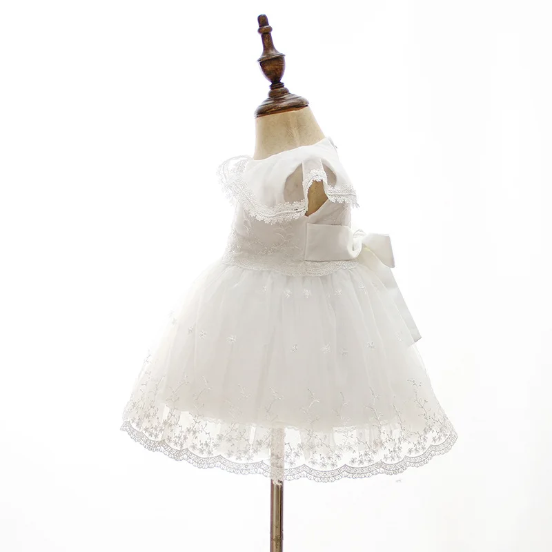 Christening Dresses for Baby Girl Princess Dress Kid White Clothing with Hat Sweet Wear 0 12 24 Months