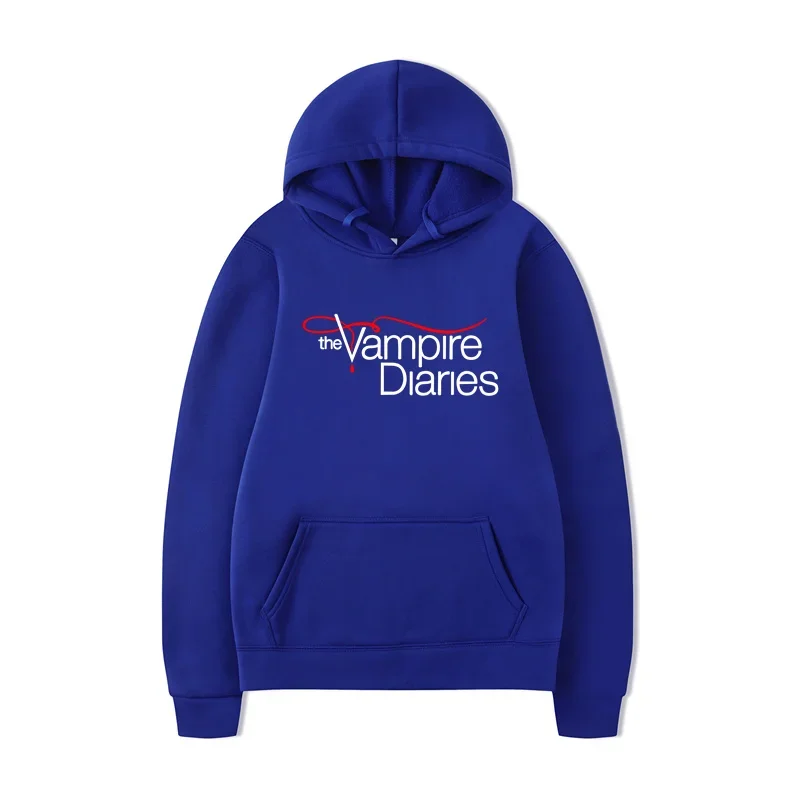 Hoodie Vampire Diaries 2025 Unisex Hoodie Lengan Panjang Jumper Musim Dingin Sweatshirt Hadiah untuk Pacar Mantel Berkerudung Kasual Streetwear