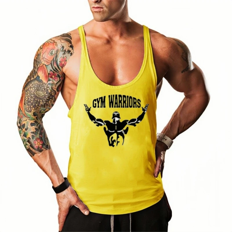 Bodybuilding Warrior Graphic Men's Vest - Cotton Y - Back Stringer Gym Sleeveless Clothing for Training, Fitness & Muscle Wear