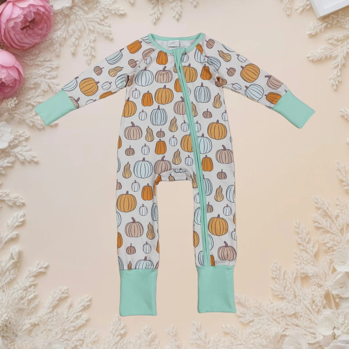 

Halloween Pumpkin Print Sleeper Romper Baby Boy Toddler Kids Cute Long Sleeve Jumpsuit Infant Autumn Festival Pajamas Hot Sale