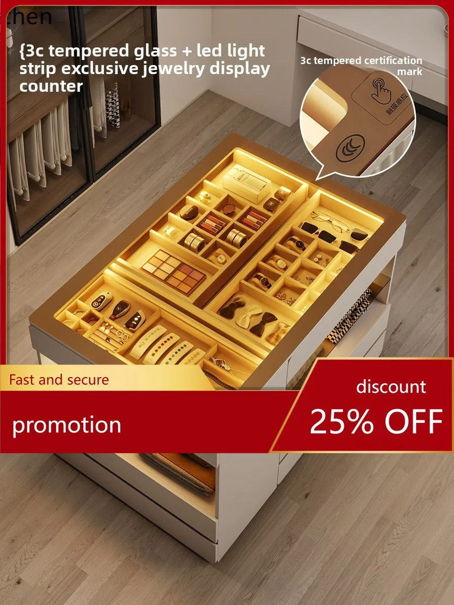 HT Cloakroom Nakajima Terrace Large Capacity Bucket Cabinet Jewelry Storage Glass Display Cabinet