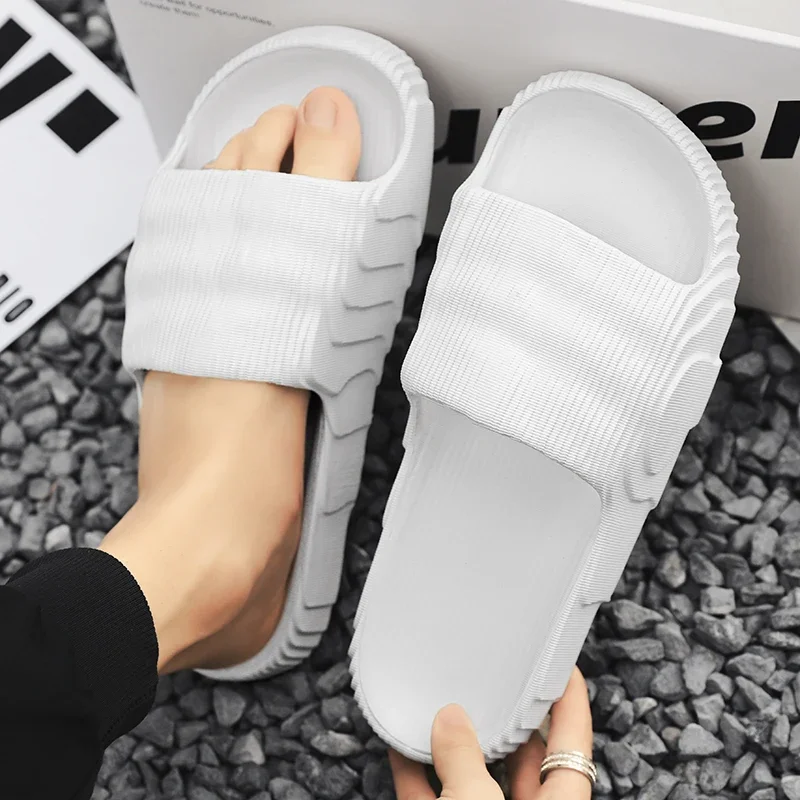 Soft Home Slippers Couple Summer Indoor Skid Proof Bathroom Slippers Sandals Hotel Solid Color Men Women Flip Flops Flat Shoes