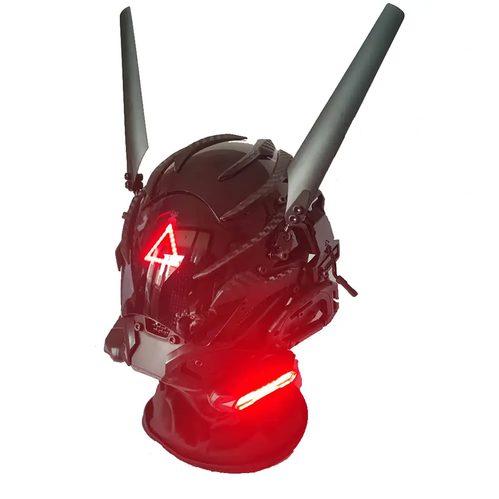 Маска для косплея JAUPTO в стиле панк для мужчин и женщин, красная треугольная искусственная маска для косплея на Хэллоуин, подходящие аксессуары для музыкального фестиваля