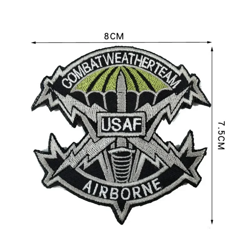 USAF United States Delta Embroidered Military Hook and Loop Patches War Badge Fans Paratroopers Shoulder Emblem Tactical Sticker