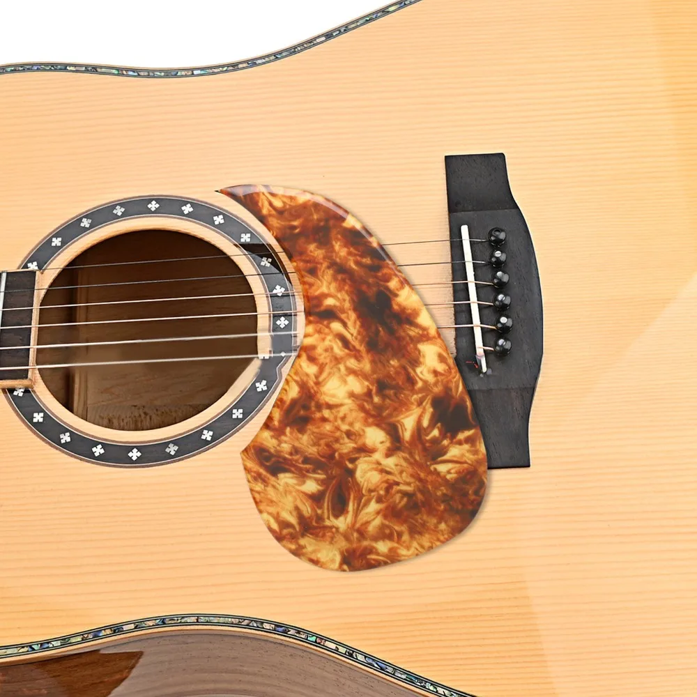 Celluloid Material Guitar Pickguard 2-2.5mm Thickened Amber Color Acoustic Guitar Cover Self Adhesive Pickguard