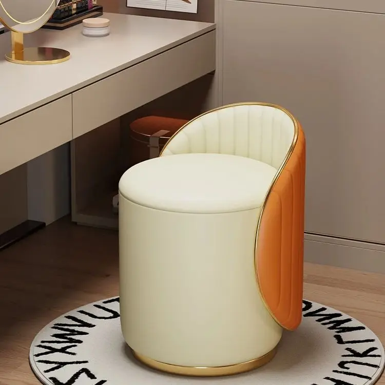 

Makeup Chair Girls Bedroom Simple Modern Dresser Stool Manicure Backrest Chair Luxury High-end Stool Home Vanity Chairs Ottoman